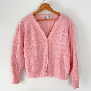 Vintage Lambswool/Angora Blend Cable Knit Cardigan
